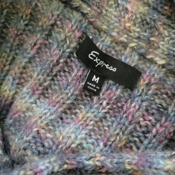 Express Rainbow Stripe 3-Button Sweater - M - Picture 8 of 12